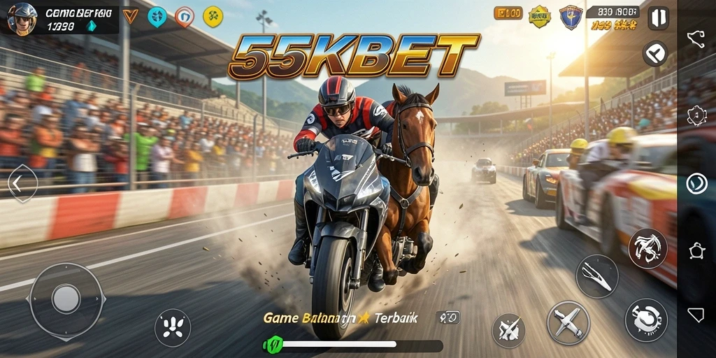Tampilan gameplay Racing yang seru dan mendebarkan di 55KBET.