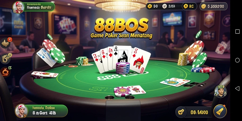 Tampilan gameplay menarik dari 88BOS dengan suasana Poker yang mendebarkan.