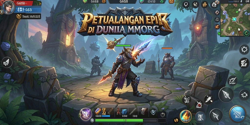 Tangkapan layar utama G668 menampilkan pertarungan epik dalam gameplay MMORPG.