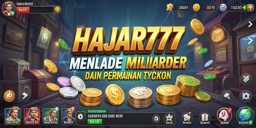 Tampilan gameplay menarik dari HAJAR777 yang menggambarkan pengelolaan bisnis tycoon.