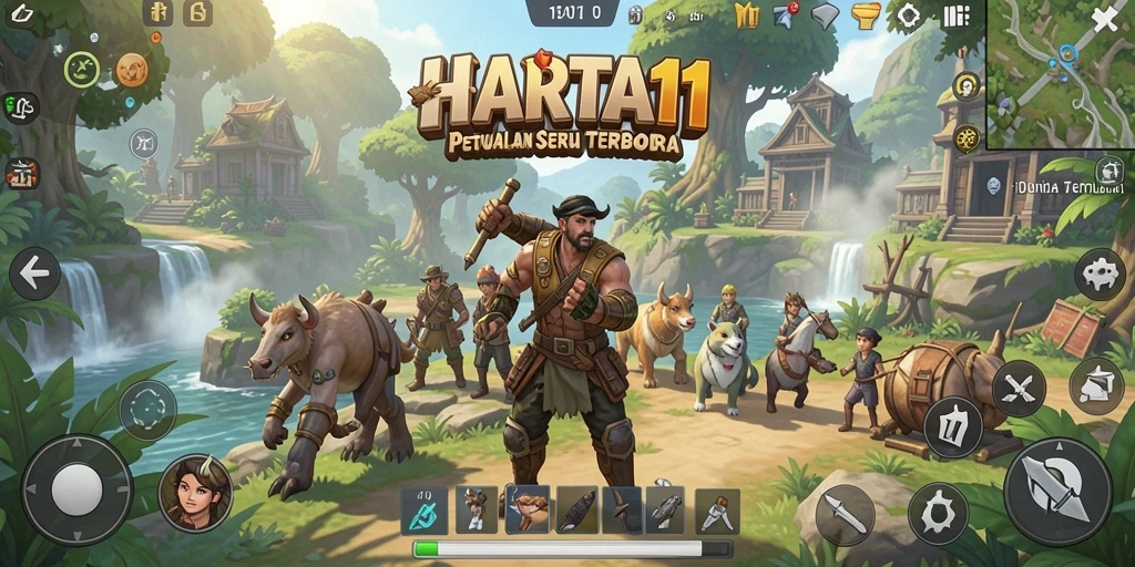 Tangkapan layar epic dari gameplay HARTA11 di dunia Open World.