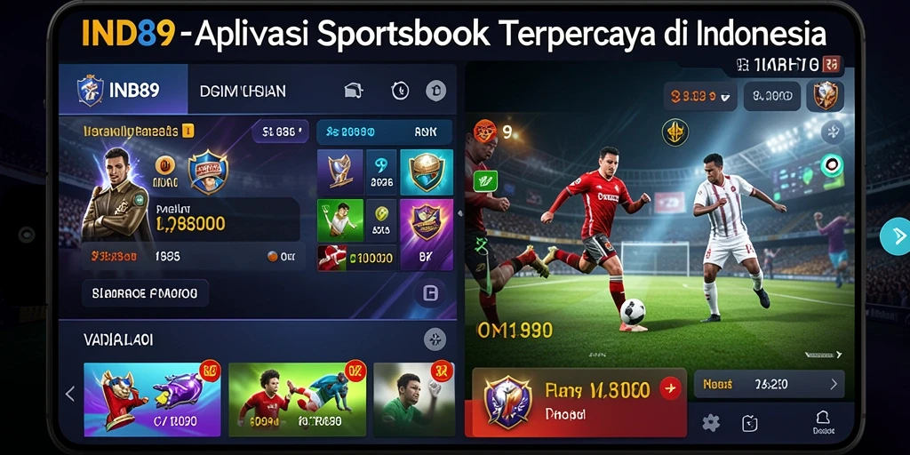 Tampilan utama IND89 dengan berbagai pilihan taruhan olahraga.