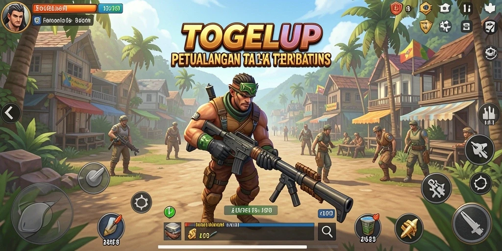 Tangkapan layar gameplay TOGELUP menunjukkan petualangan di dunia terbuka.