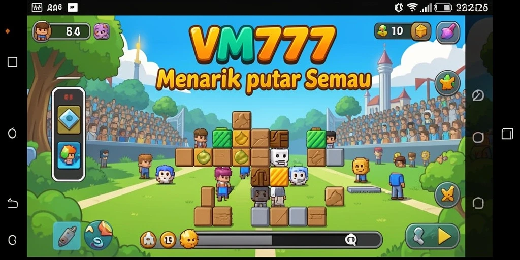 Tampilan gameplay VM777 yang menantang dan interaktif.
